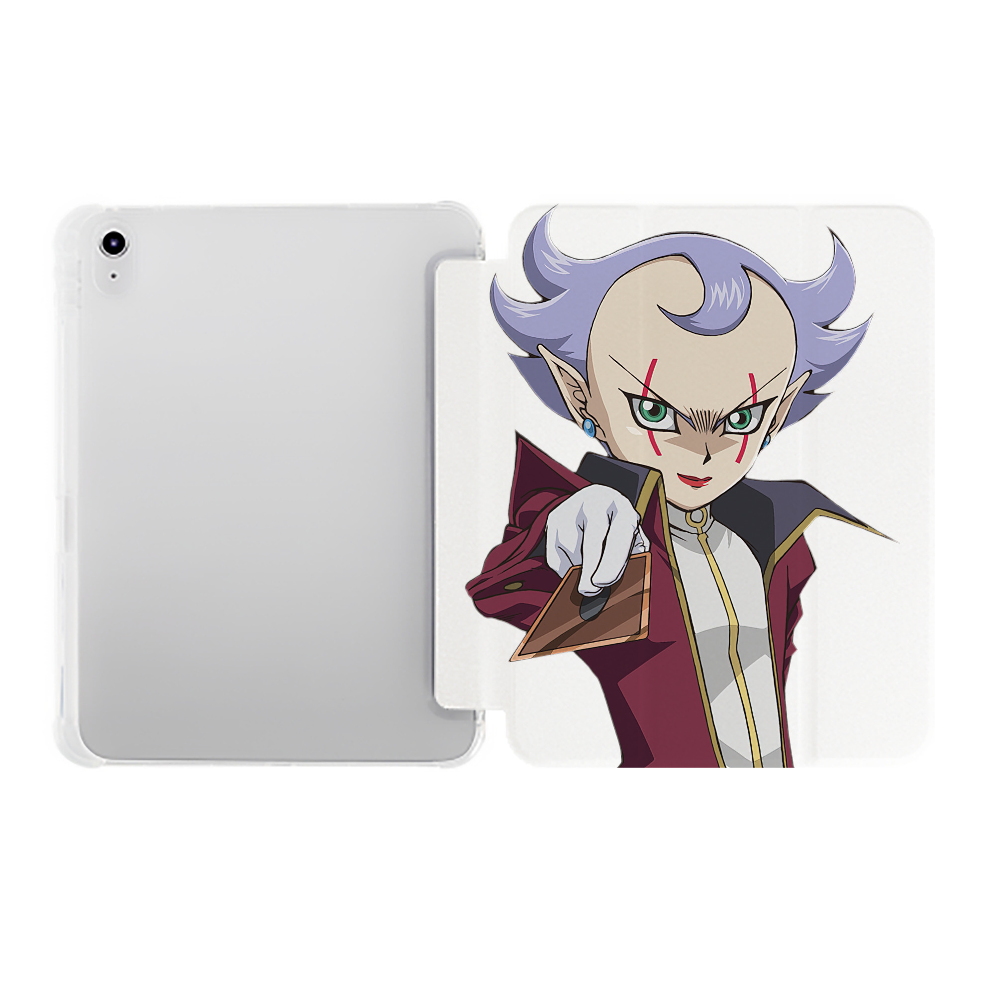 （画像用） 遊☆戯☆王 Yu-Gi-Oh! IPad ケース ペン収納付き 三つ折りスタンド PUレザー×シリコン 対応機種9.5/10.5/10.9インチ